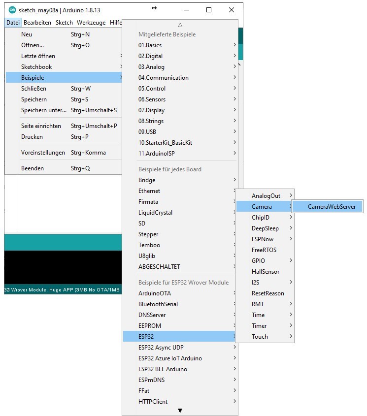 Arduino IDE - ESP32 Beispiele